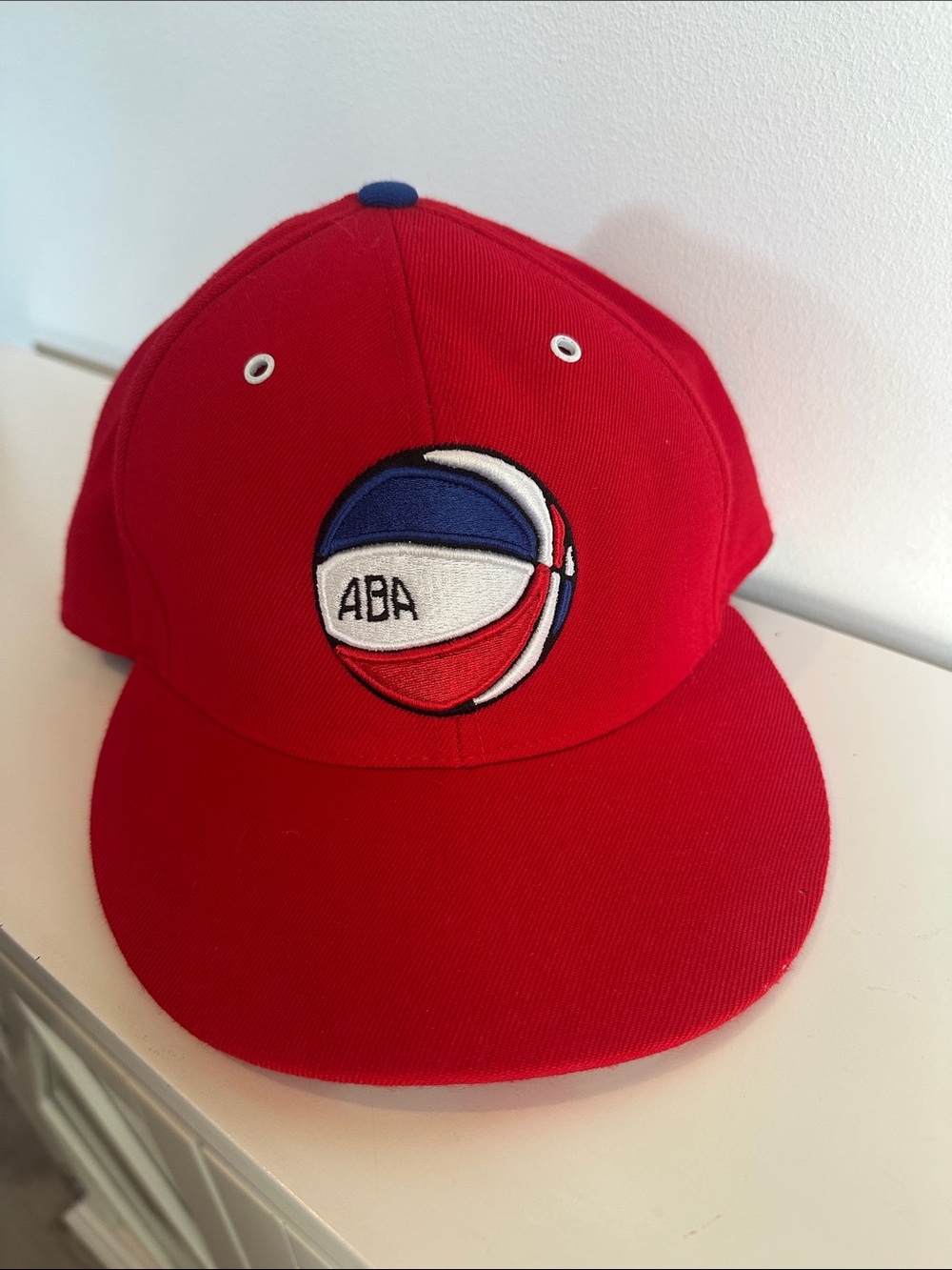 Mens Red ABA Basketball Logo Cap